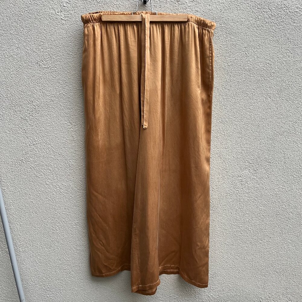 Silk wide leg pants, Vancouver-made by Jessica Reddit, size variable